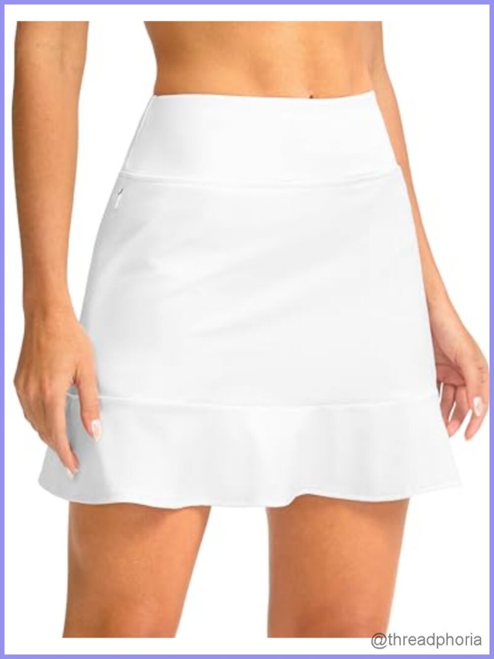 Women's Golf Skort with 5 Pockets, High Waist, Ruffle Hem